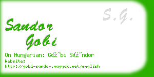 sandor gobi business card